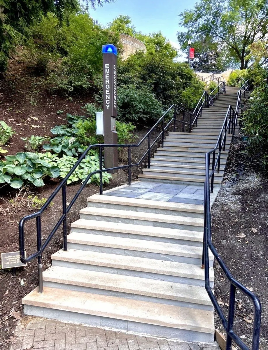 Grove City College Rainbow Stairway restoration