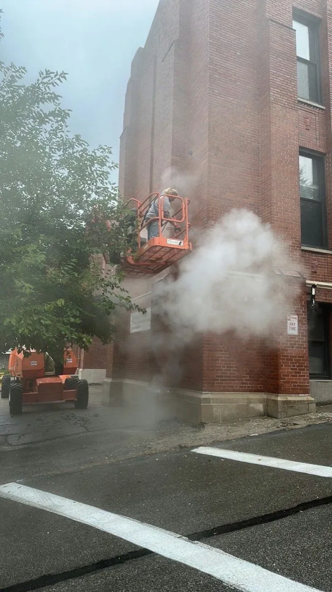Masonry cleaning at Urban Impact